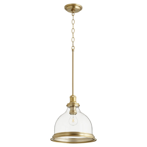 Quorum - 6193-12-80 - One Light Pendant - Aged Brass w/ Clear