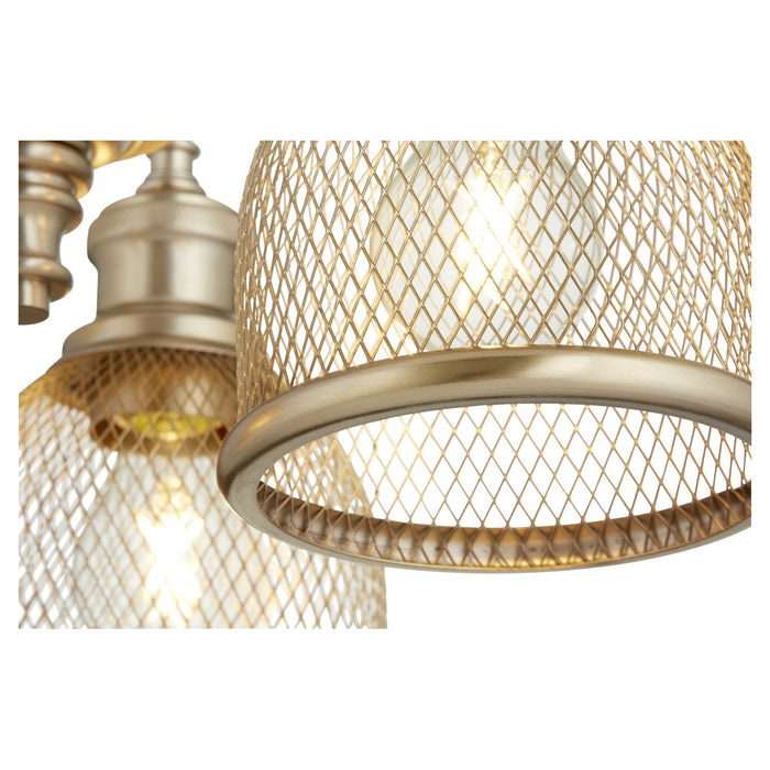 Three Light Chandelier from the Omni collection in Aged Brass finish