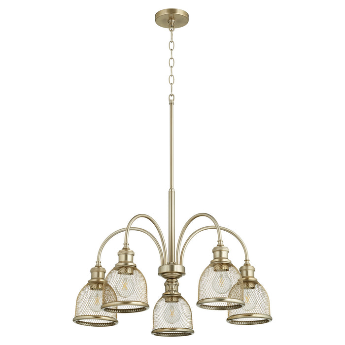 Five Light Chandelier from the Omni collection in Aged Brass finish