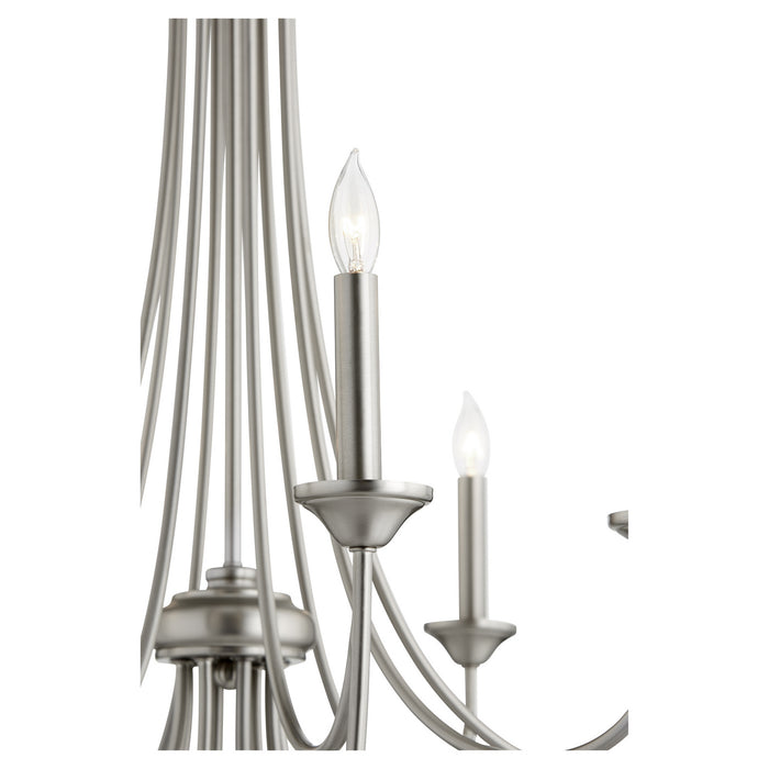 Eight Light Chandelier from the Brooks collection in Satin Nickel finish