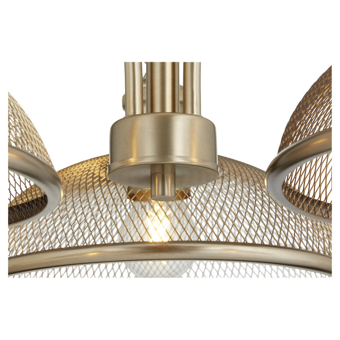 Three Light Chandelier from the Omni collection in Aged Brass finish
