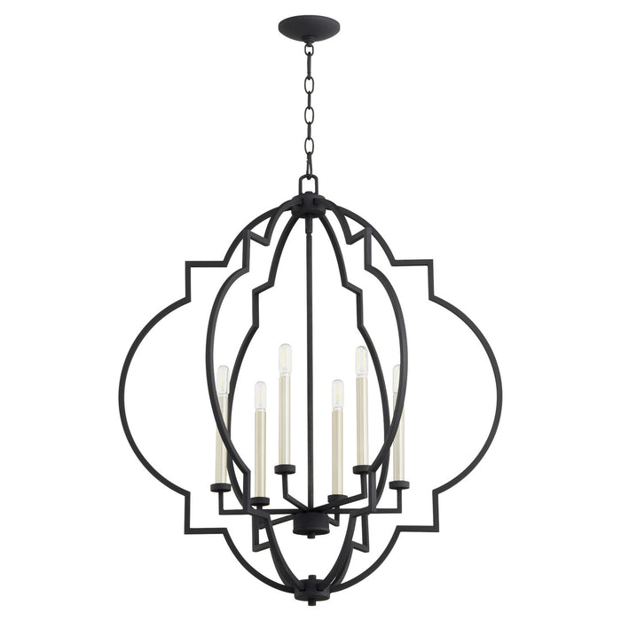 Six Light Pendant from the Dublin collection in Noir finish