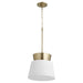 Quorum - 8006-0880 - One Light Pendant - Studio White / Aged Brass