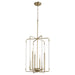 Quorum - 8114-6-80 - Six Light Entry Pendant - Optic - Aged Brass