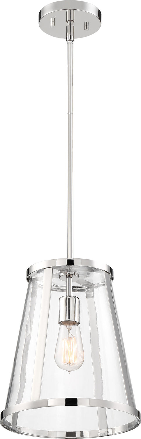 Nuvo Lighting - 60-6698 - One Light Pendant - Bruge - Polished Nickel / Clear Glass