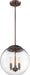 Nuvo Lighting - 60-6741 - Three Light Pendant - Ariel - Antique Copper / Clear Seeded Glass