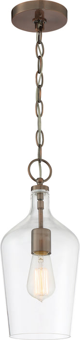 Nuvo Lighting - 60-6748 - One Light Pendant - Hartley - Antique Copper / Clear Glass