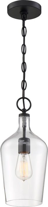 Nuvo Lighting - 60-6749 - One Light Pendant - Hartley - Matte Black / Clear Glass