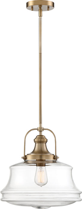 Nuvo Lighting - 60-6757 - One Light Pendant - Basel - Burnished Brass / Clear