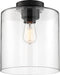 Nuvo Lighting - 60-6779 - One Light Semi Flush Mount - Chantecleer - Matte Black / Clear Glass