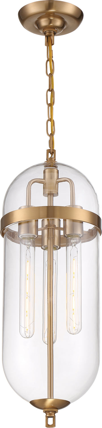Nuvo Lighting - 60-6913 - Three Light Pendant - Fathom - Vintage Brass / Clear Glass