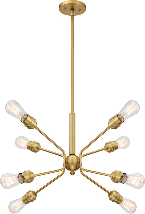 Nuvo Lighting - 60-6925 - Eight Light Pendant - Faraday - Brushed Brass