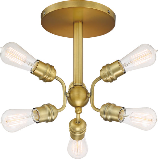 Nuvo Lighting - 60-6926 - Six Light Semi Flush Mount - Faraday - Brushed Brass