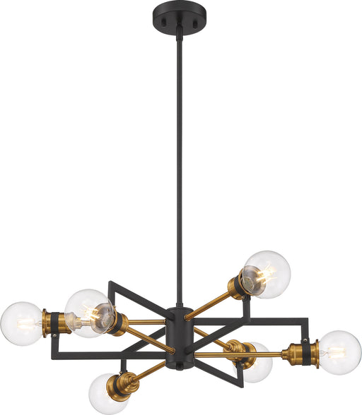 Nuvo Lighting - 60-6976 - Six Light Chandelier - Intention - Warm Brass / Black