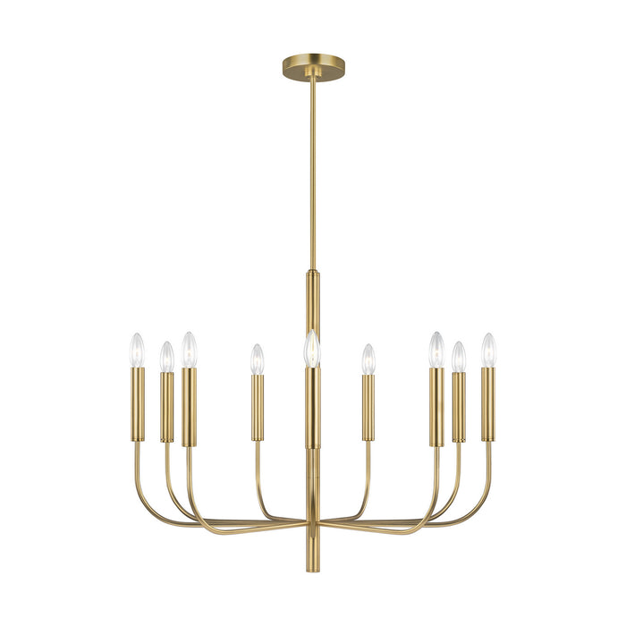 Nine Light Chandelier from the BRIANNA collection in Burnished Brass finish