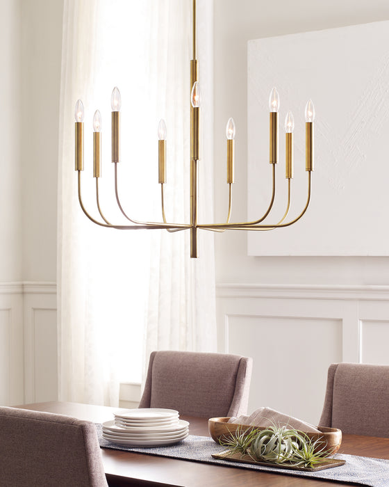 Nine Light Chandelier from the BRIANNA collection in Burnished Brass finish