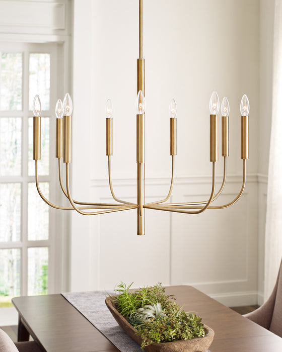 Nine Light Chandelier from the BRIANNA collection in Burnished Brass finish