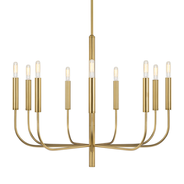 Nine Light Chandelier from the BRIANNA collection in Burnished Brass finish
