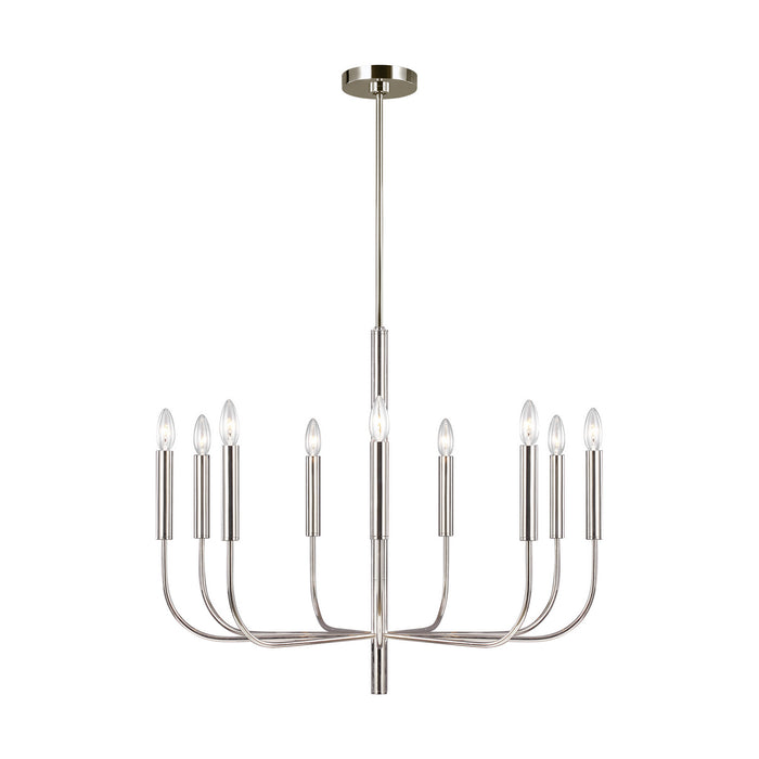 Nine Light Chandelier from the BRIANNA collection in Polished Nickel finish