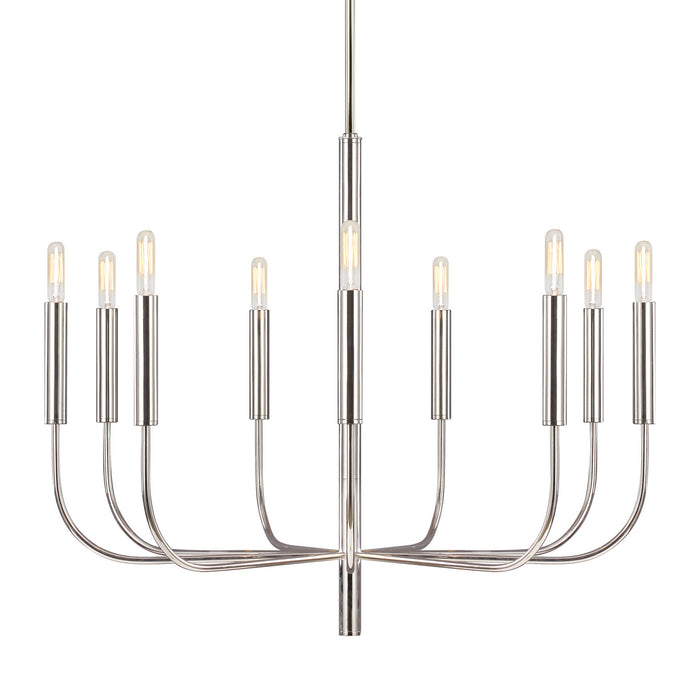 Nine Light Chandelier from the BRIANNA collection in Polished Nickel finish