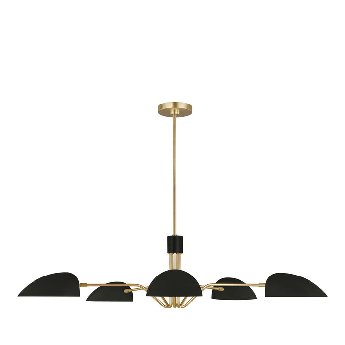Five Light Chandelier from the JANE collection in Midnight Black finish