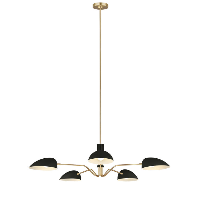 Five Light Chandelier from the JANE collection in Midnight Black finish
