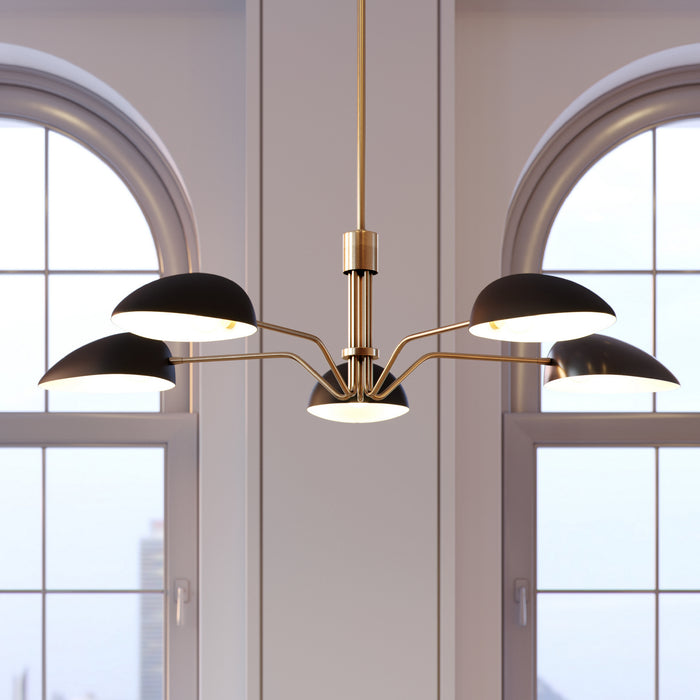 Five Light Chandelier from the JANE collection in Midnight Black finish
