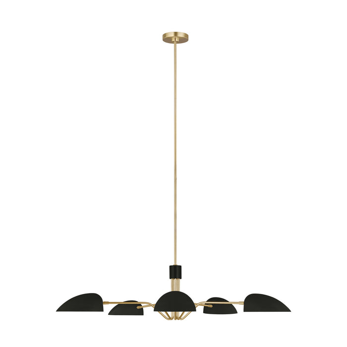Generation Lighting - EC1025MBK - Five Light Chandelier - JANE - Midnight Black