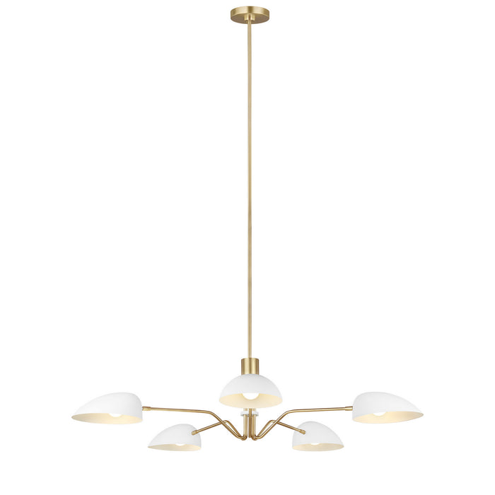 Five Light Chandelier from the Jane collection in Matte White finish