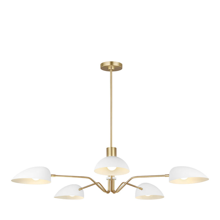 Five Light Chandelier from the Jane collection in Matte White finish