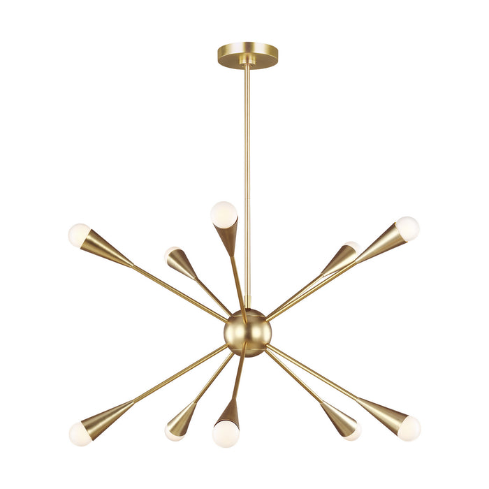 Generation Lighting - EC10310BBS - Ten Light Chandelier - JAX - Burnished Brass