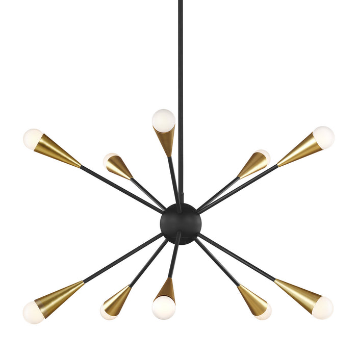 Ten Light Chandelier from the JAX collection in Midnight Black finish