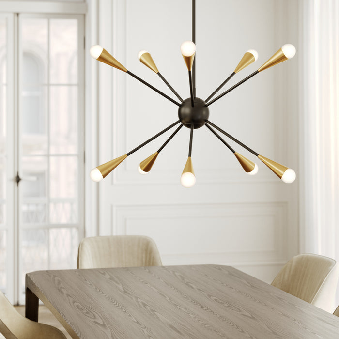 Ten Light Chandelier from the JAX collection in Midnight Black finish