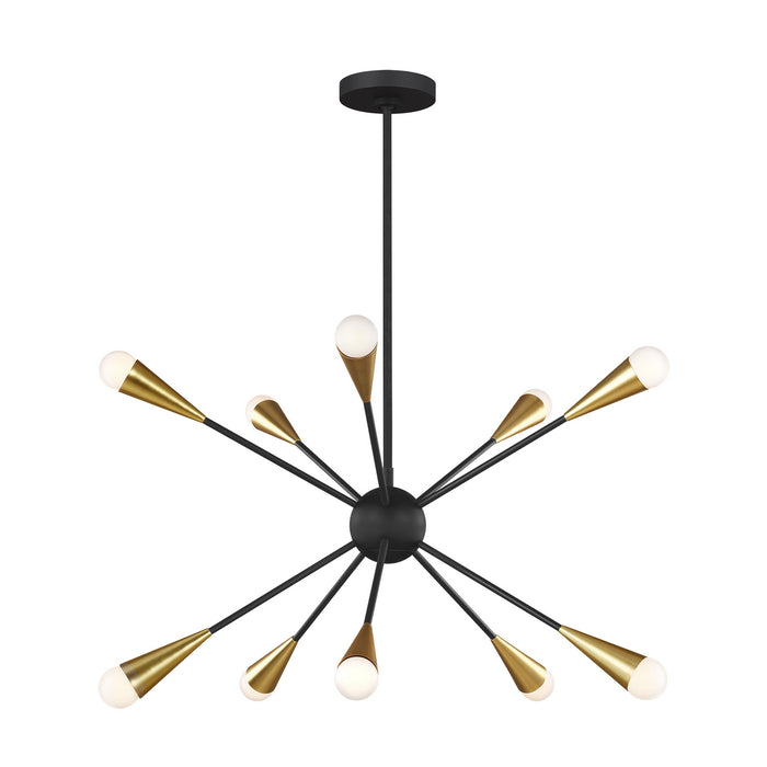 Generation Lighting - EC10310MBK - Ten Light Chandelier - JAX - Midnight Black