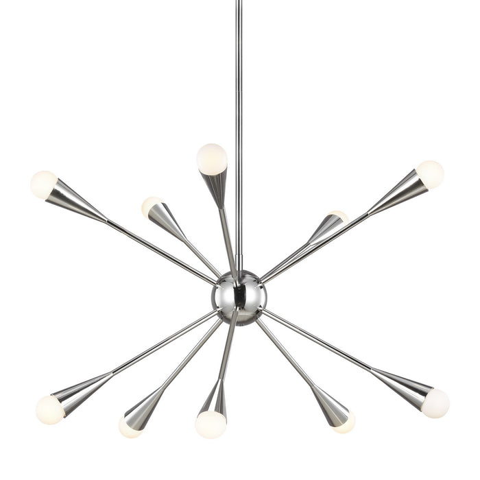 Ten Light Chandelier from the Jax collection in Polished Nickel finish