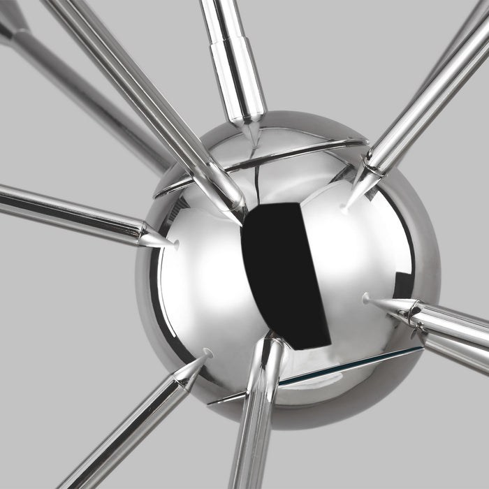 Ten Light Chandelier from the Jax collection in Polished Nickel finish