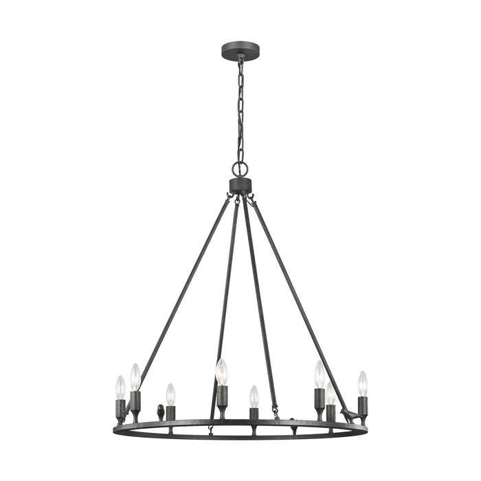 Eight Light Chandelier from the Caroline collection in Aged Iron finish