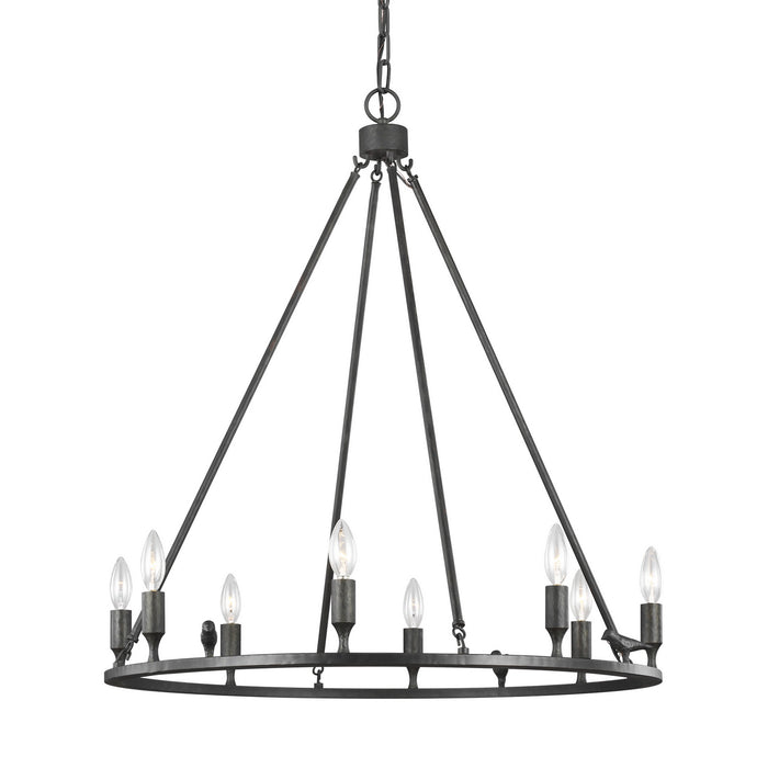 Eight Light Chandelier from the Caroline collection in Aged Iron finish
