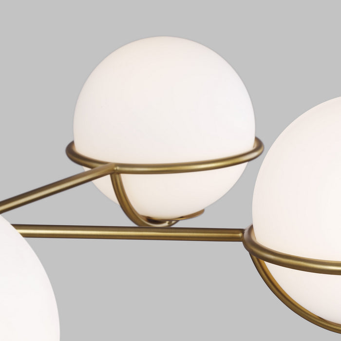Five Light Chandelier from the Apollo collection in Burnished Brass finish