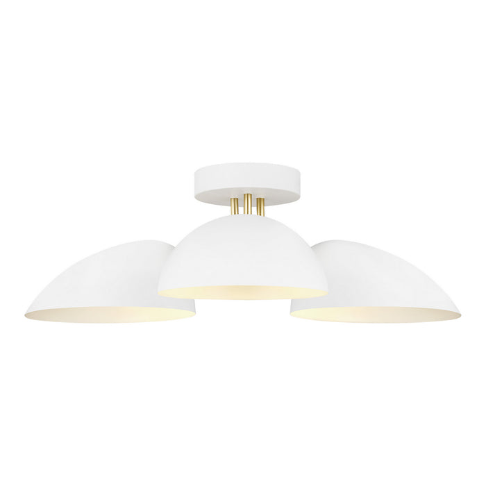 Three Light Flush Mount from the JANE collection in Matte White finish