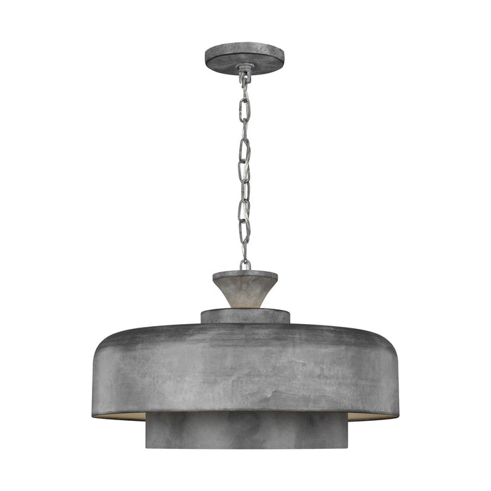 One Light Pendant from the HAYMARKET collection in Weathered Galvanized finish