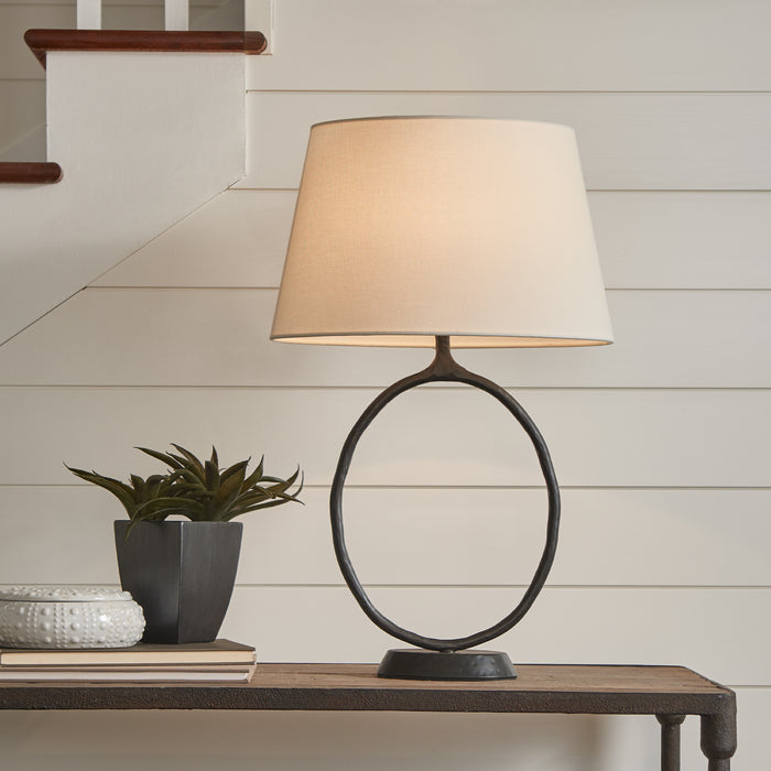 One Light Table Lamp from the INDO collection in Aged Iron finish