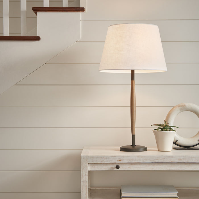 One Light Table Lamp from the FERRELLI collection in Weathered Oak Wood finish