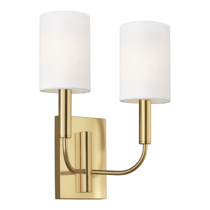 Two Light Wall Sconce from the BRIANNA collection in Burnished Brass finish