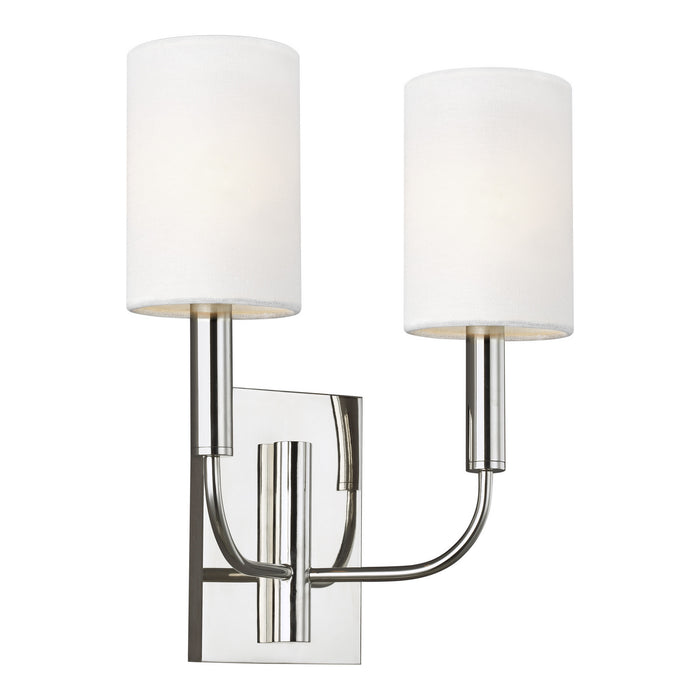 Two Light Wall Sconce from the BRIANNA collection in Polished Nickel finish