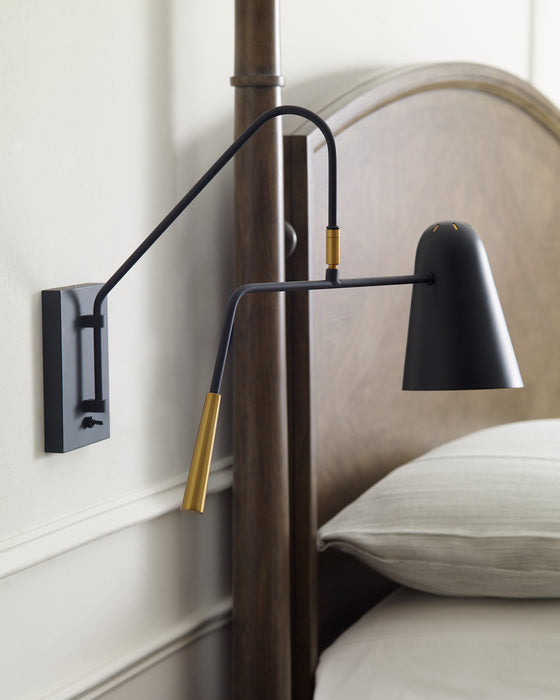 One Light Wall Sconce from the SIMON collection in Midnight Black finish
