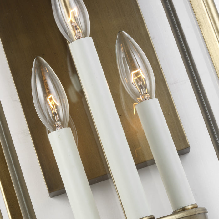 Three Light Lantern from the Wellsworth collection in Painted Distressed Brass finish