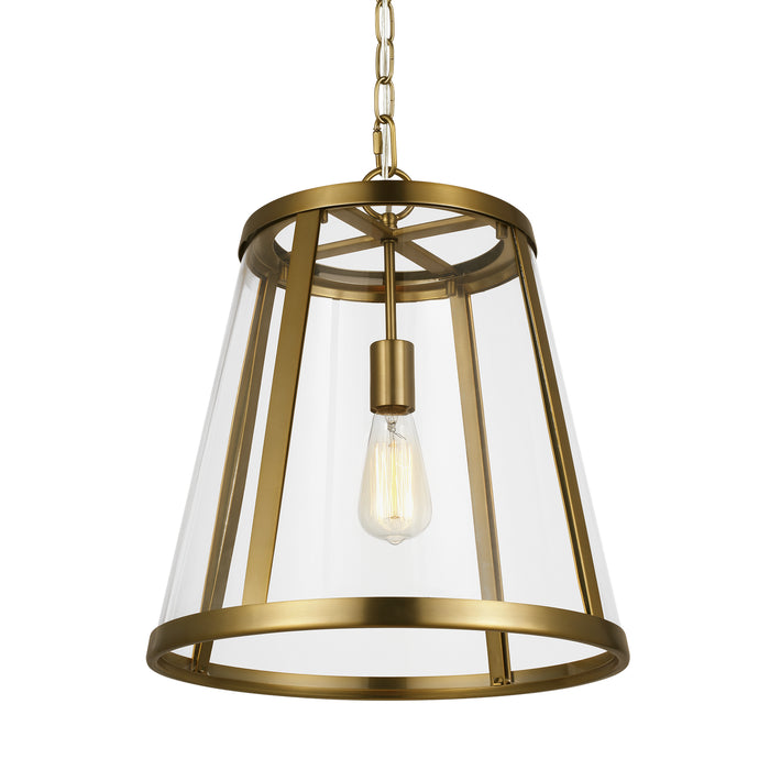 One Light Pendant from the Harrow collection in Burnished Brass finish