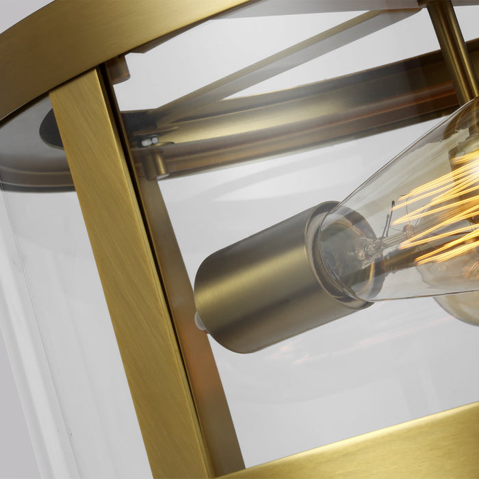 Two Light Semi-Flush Mount from the Harrow collection in Burnished Brass finish