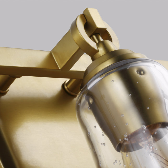 Three Light Vanity from the Monterro collection in Burnished Brass finish